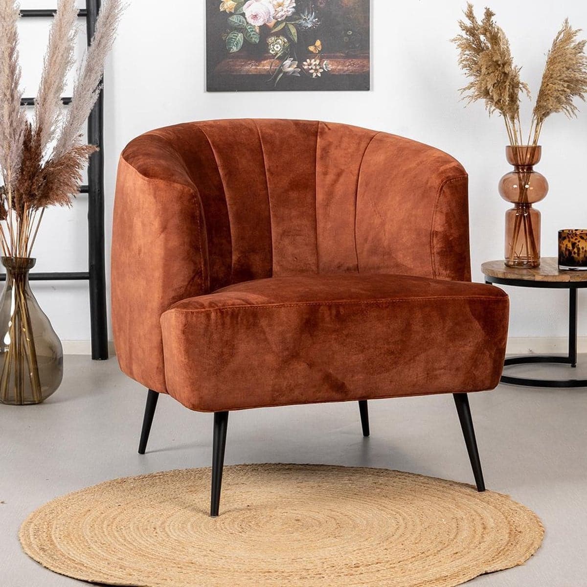 Bronx71 Velvet fauteuil Billy koper