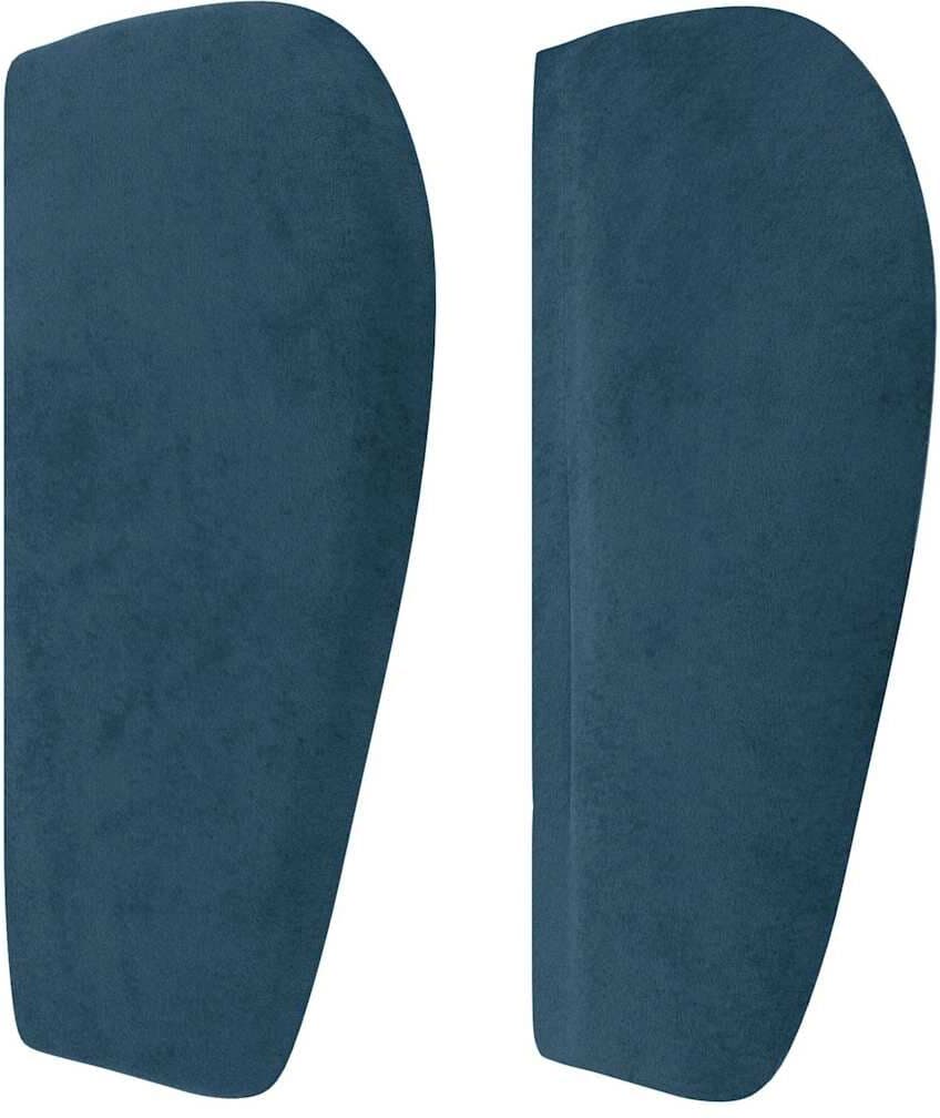 vidaXL Tête de lit avec oreilles Bleu foncé 163x23x78/88 cm Velours