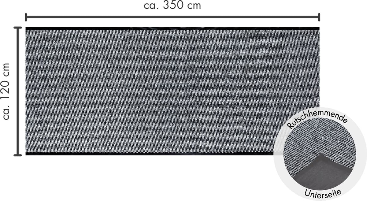 Fussmatte ANDIAMO "Easy", grau (hellgrau), B:120cm H:5mm L:350cm, Kunstfaser, Teppiche, Fussmatte, Schmutzfangmatte, rutschhemmend, Innen- und überdachten Aussenbereich hellgrau B : 120cm 1 Stk., 5mm, L: 350cm