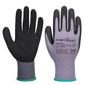 Portwest Schutzhandschuh DermiFlex, ölabweisend, Nitrilschaum, L, grau-schwarz, 12 Paar