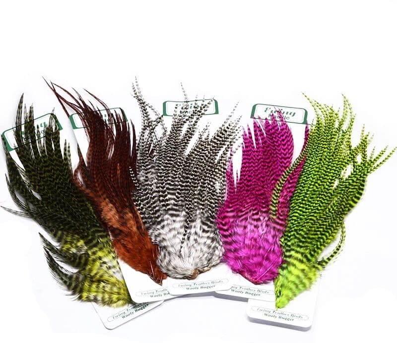 Royal Sissi Ewing Feather Rooster Saddle Woolly Bugger Feather Pack 5 Optional Colors Streamer Fly Pattern Special Fly Tying Feathers