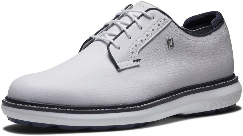 Footjoy Mens Traditions Spikeless Blucher - White/navy, 39