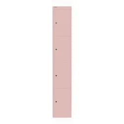 Schließfachschrank Office | 4 Fächer, Tiefe 457 mm - 620 pastellpink