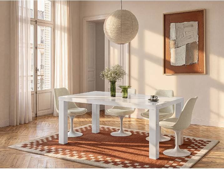Esstisch für 6 Personen - MDF lackiert - Weiß - MONICA