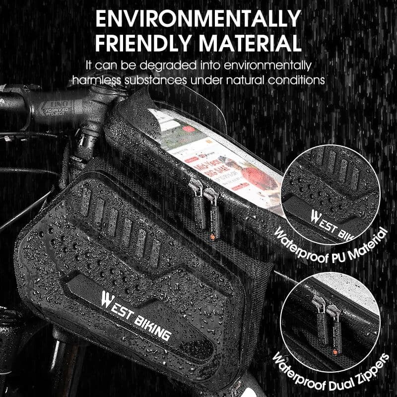 WEST BIKING Bicycle Top Tube Phone Bag Waterproof Touch Screen Phone Case Bag Bike Front Frame Bag MTB Road Bike Accessories