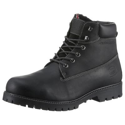 Winterboots DOCKERS BY GERLI, Herren, Gr. 47, Warmfutter, schwarz, Leder, Schuhe Winterboots, Workerboots, Schnürstiefel mit Blockabsatz