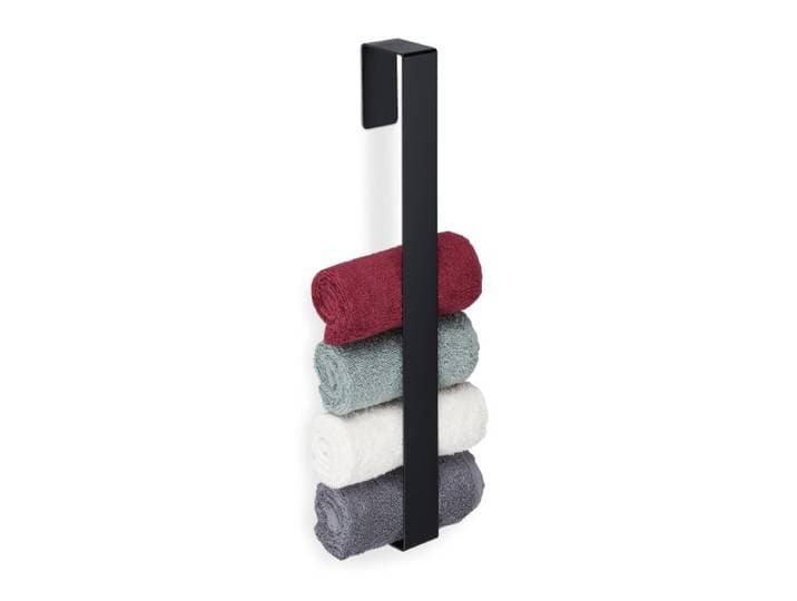 Relaxdays 4 x Handtuchhalter ohne Bohren schwarz