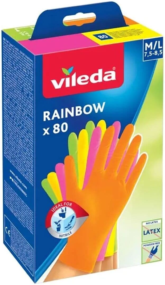 Vileda Guanti in nitrile Rainbow 80 Usa&Getta tg. M/L 80 pz