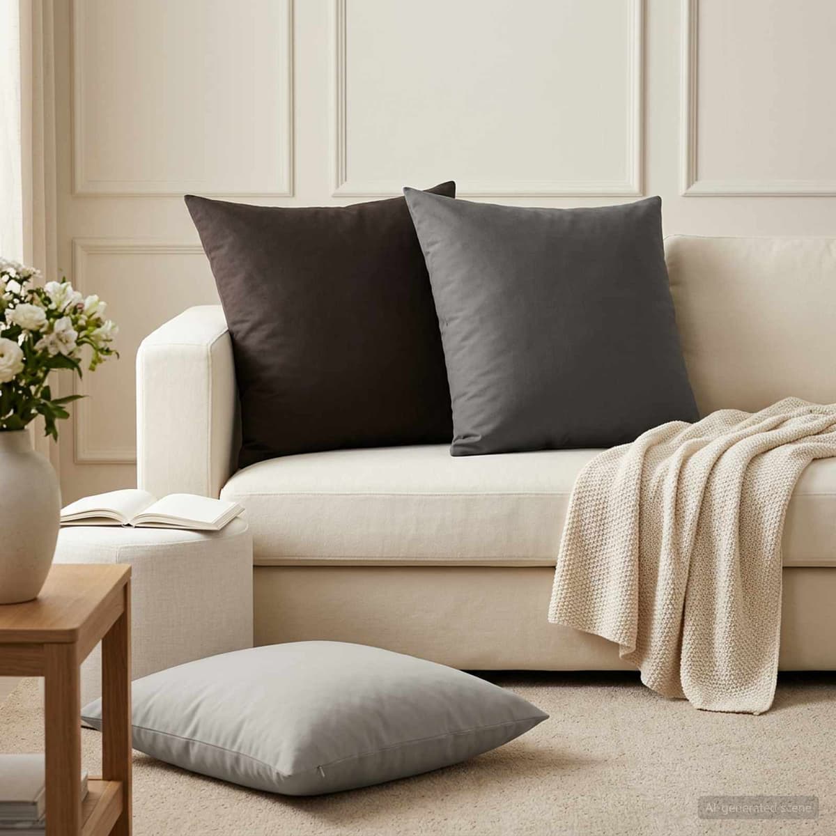 vidaXL Housse de coussin 6 pc HEERLEN Noir 60 x 60 cm Polyester