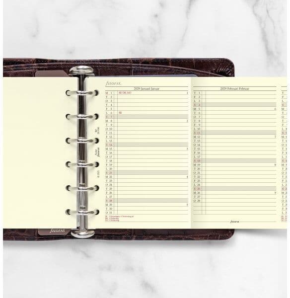 Filofax 2029 Refill   Pocket   Årsplan