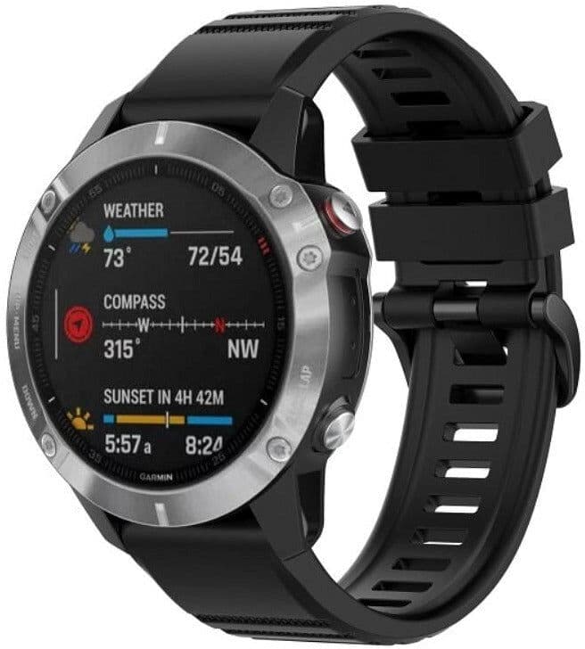 INCOVER Universal Garmin 22mm QuickFit Riflet Rem af Silikone - Sort