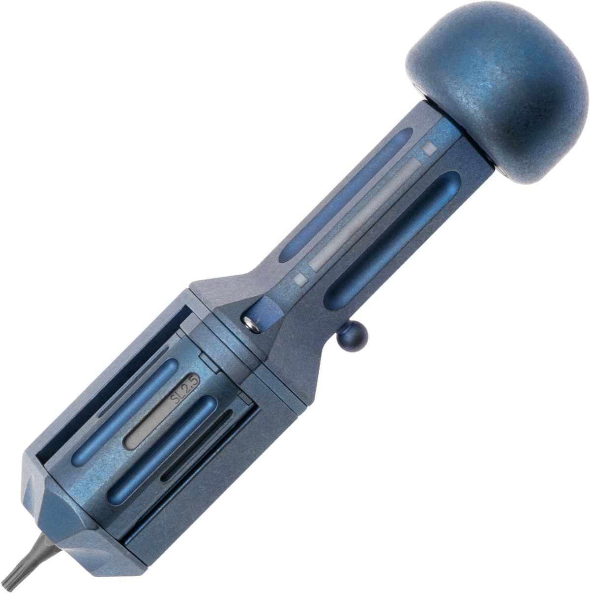 Śrubokręt StraightLine Revolve 2.0 Bit Driver, RV2-BLSW, Blue Anodized/Stonewashed, projekt Audacious Concept &amp; Igor Bortolussi
