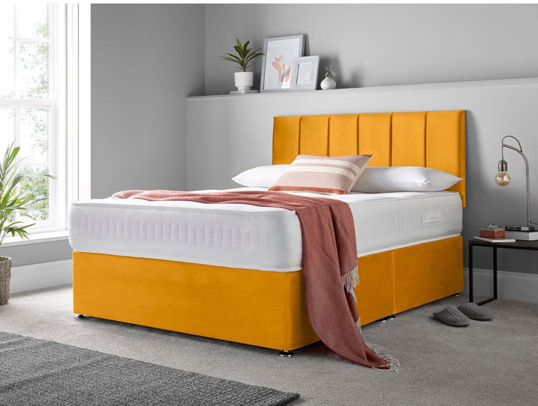 17 Stories Makelah Upholstered Divan Bed with Mattress Blue Small Double (4')
