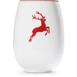 Gmundner Keramik Rubinroter Hirsch, Vase (H: 15cm)