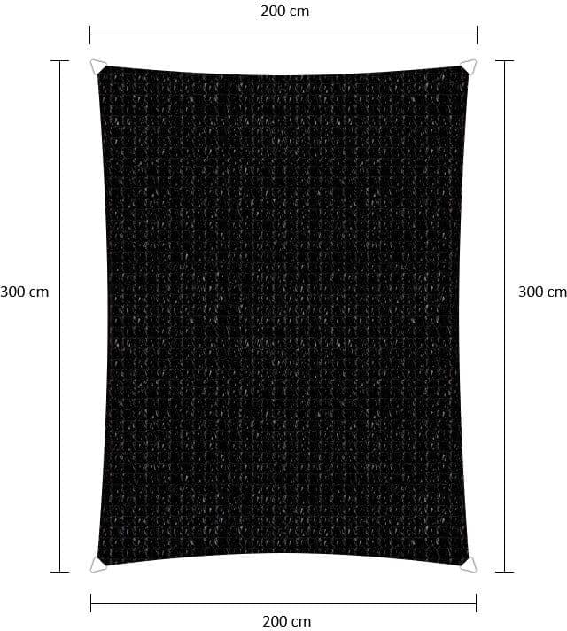 Sunfighters Sunfighter Schaduwdoek Rechthoek zwart 2x3m.