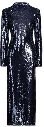Self-Portrait Vestido largo Mujer Azul marino 40 Mujer