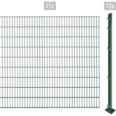 Doppelstabmattenzaun ARVOTEC "EASY 183 zum Aufschrauben", grün (dunkelgrün), H:183cm, Kunststoff, Stahl, Zaunelemente, Zaunhöhe 183 cm, Zaunlänge 2 - 60 m