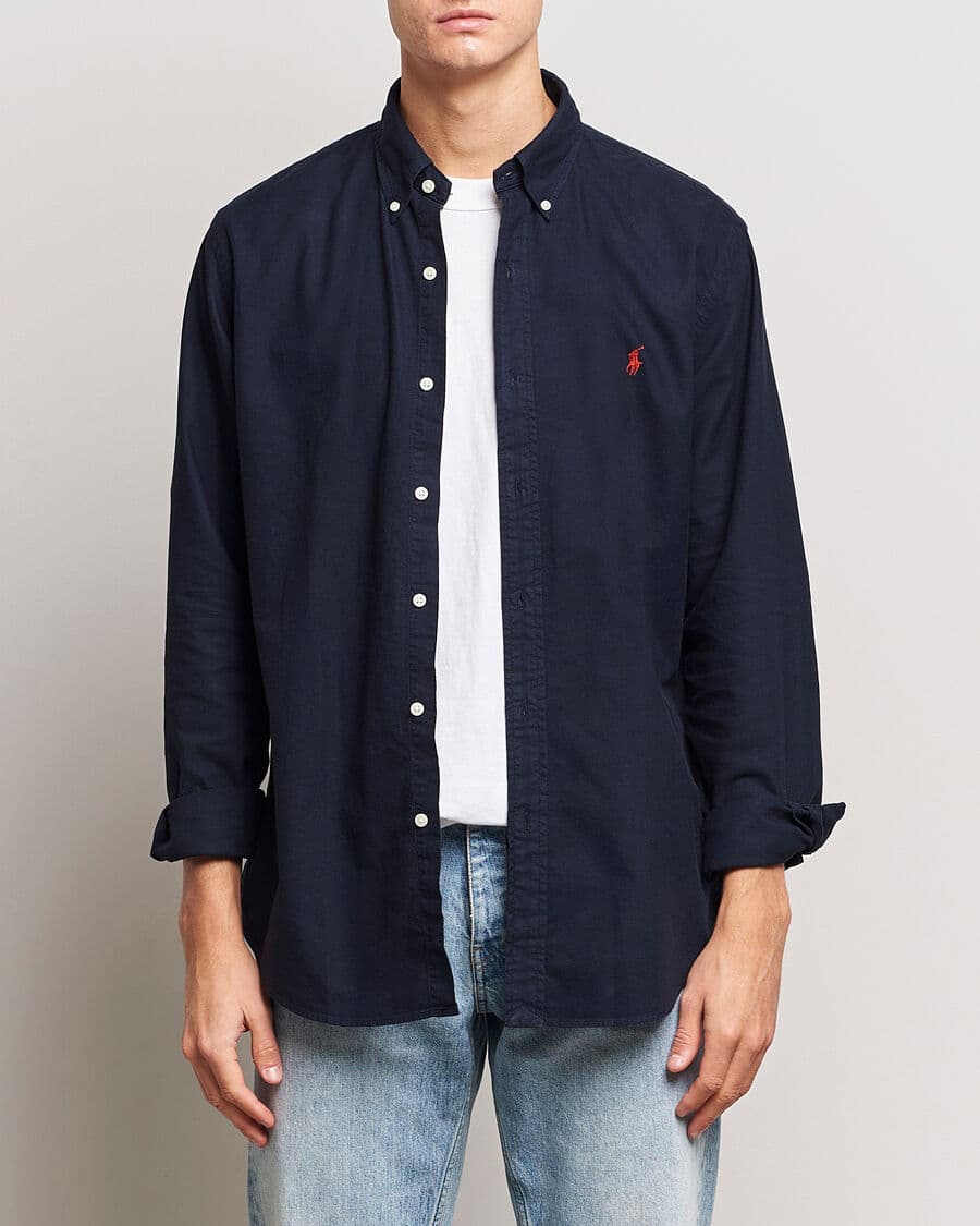 Polo Ralph Lauren Custom Fit Garment Dyed Oxford Shirt Navy men XL Blå
