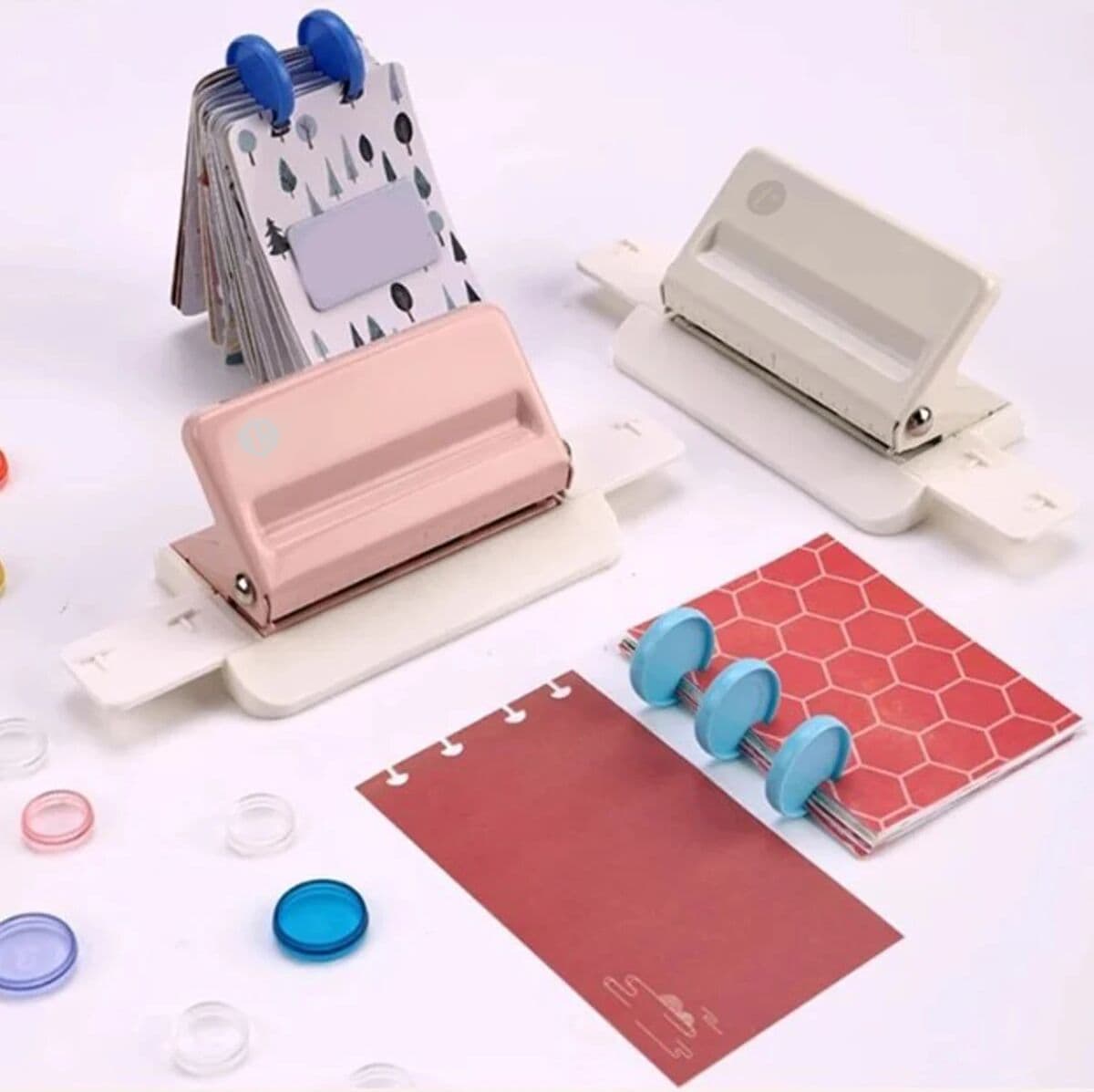 NONE Mushroom-shaped hole punch, metal loose-leaf hole puncher, suitable for various paper sizes, for use with planners and notebooks