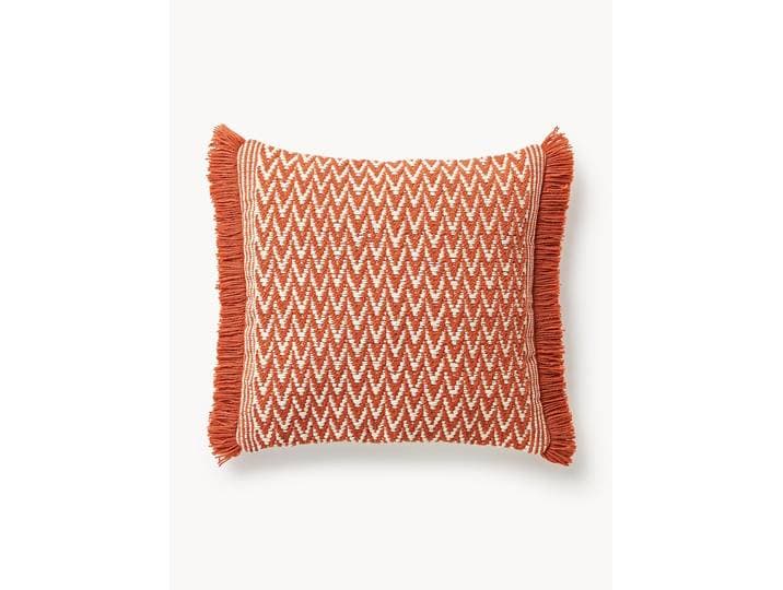Outdoor kussenhoes Suria met geweven patroon en franjes