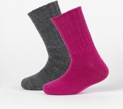 Safa Rimle Sokker 2 Par Rosa/grå 23-26