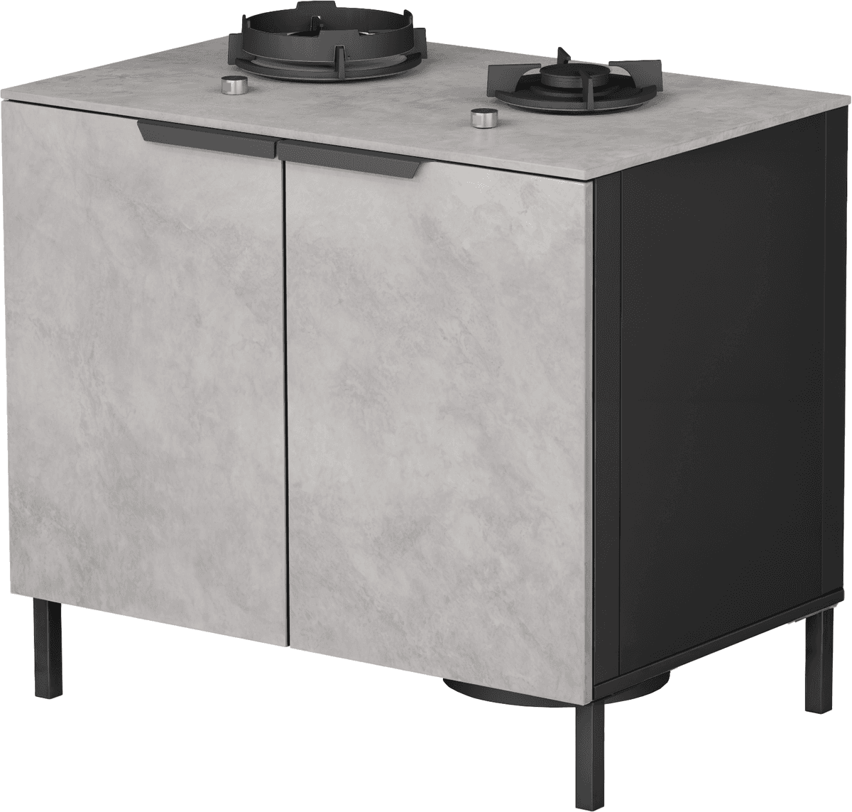 Q-Boo Stone 100cm Modul Med 2 Brenner