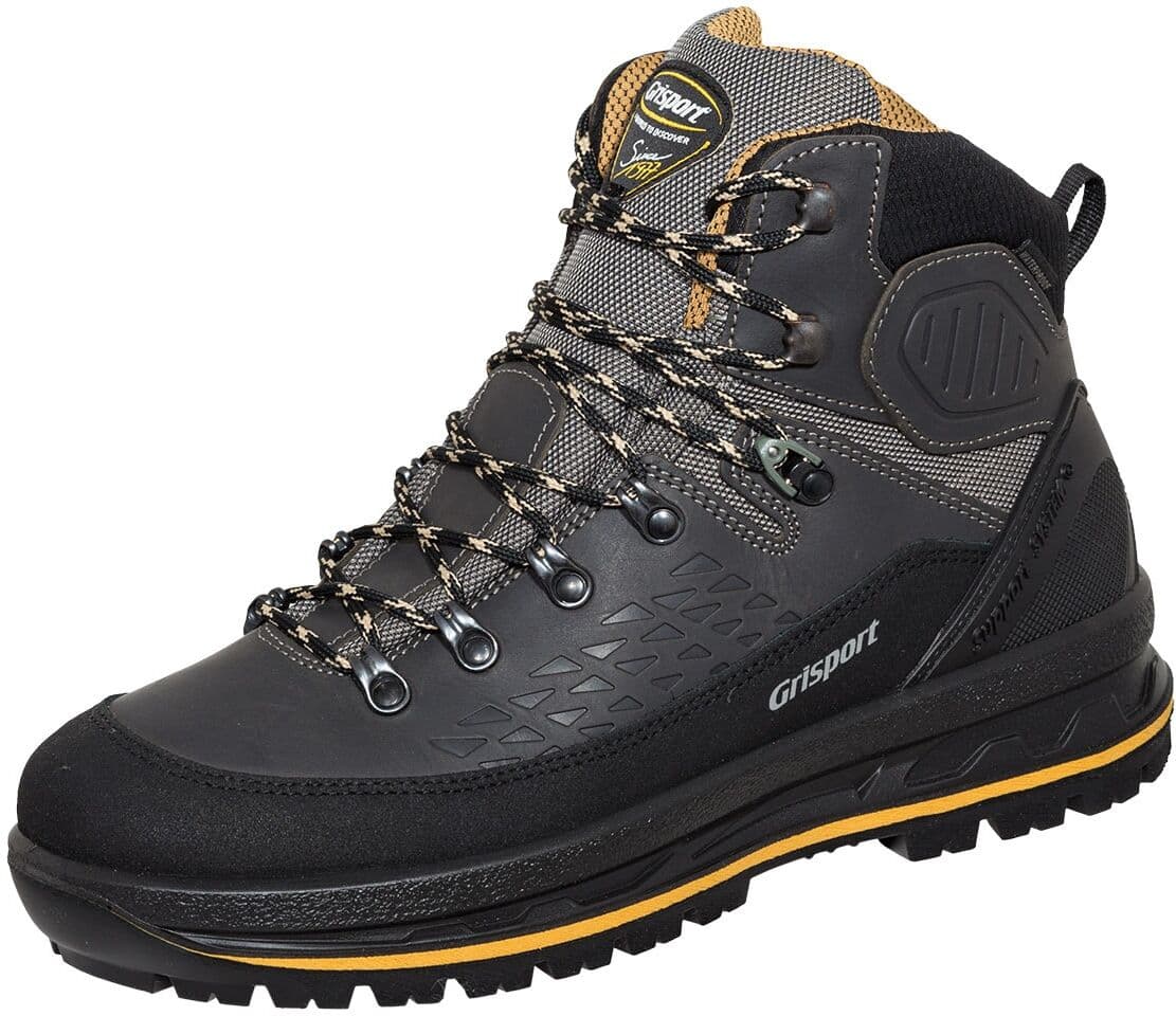 Wanderschuh GRISPORT "Schnürstiefel", Kinder, Gr. 42, schwarz (schwarz, grau), Obermaterial: 50% Rindsleder Leather cow. 50% Lammleder LEL., Schuhe Wanderschuh