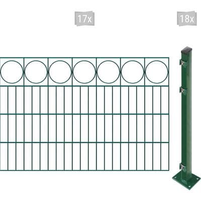Doppelstabmattenzaun ARVOTEC "EASY 80 zum Aufschrauben "Ring" mit Zierleiste", grün (dunkelgrün), H:80cm, Kunststoff, Stahl, Zaunelemente, Zaunhöhe 80 cm, Zaunlänge 2 - 60 m
