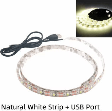 Inspire Curations 1M 5M USB LED Strip Lights For TV Backlight And Home Decors natural White not Waterproof 4 Meter