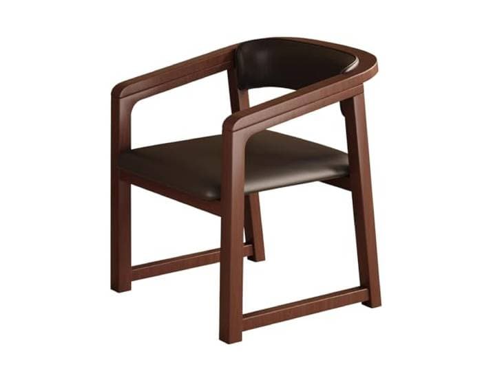 MARIYCH PU-Leder-Akzentstuhl, Mid-Century Modern Esszimmerstuhl-Sessel mit Massivholzbeinen, Freizeitstuhl für Wohnzimmer, Schlafzimmer, Wartezimmer