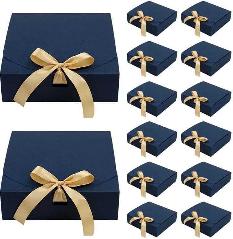 NONE Small Gift Boxes with Lids for Presents, Gift Boxes with Ribbons, Party Boxes for Packaging Wedding, Present, Birthday