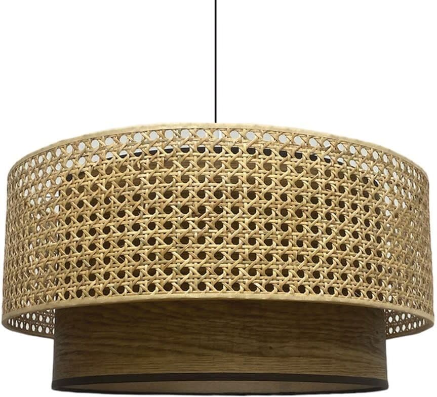 Wonderlamp Lámpara colgante natural con ratán