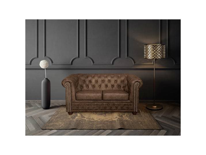 P & B 2-Sitzer-Sofa York, Braun, Holz, Buche, 148x72x86 cm, Wohnzimmer, Sofas & Couches, Sofas, 2-Sitzer Sofas