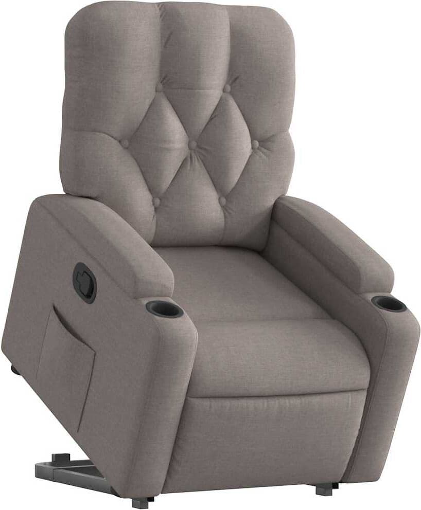 vidaXL Fauteuil inclinable taupe tissu