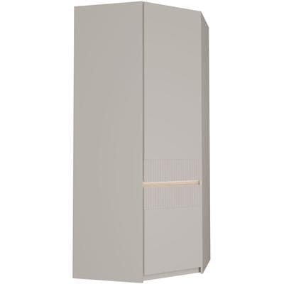 Eckkleiderschrank FORTE "Oak Squere", beige (mauvella eiche, sand), B:88,5cm H:197,4cm T:88,5cm, Holzwerkstoff, Schränke, Eckkleiderschrank, B/H/T 88,5/197,4/88,5 cm Eckschrank, Softclose, inklusive Beleuchtung