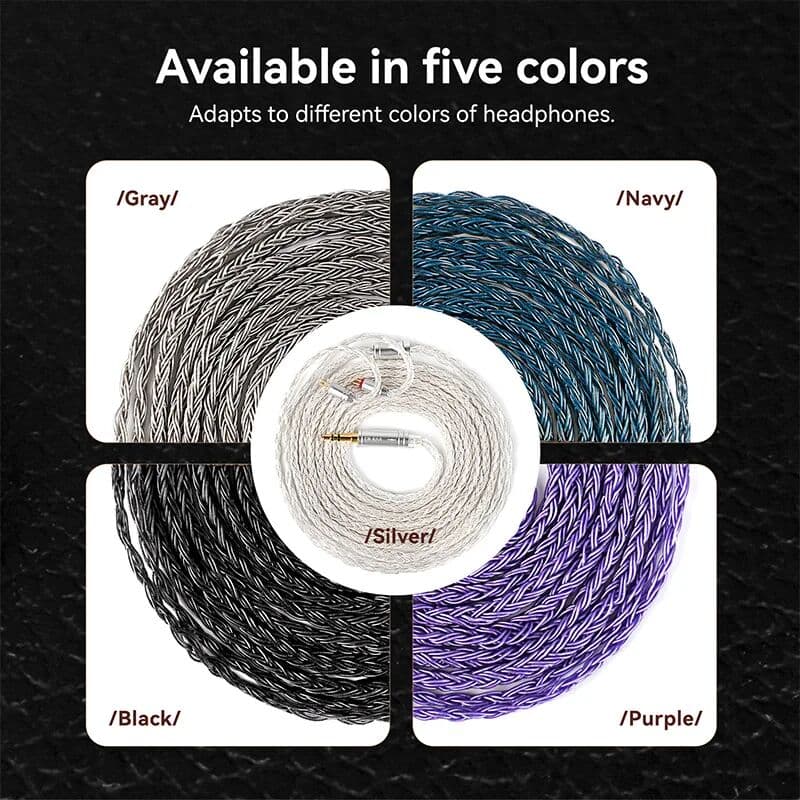KBEAR Jun Tian 16 Core OCC Silver-plated HiFi Earphone Cable 2m Available in five colors Balance Detachable Headphones Cable