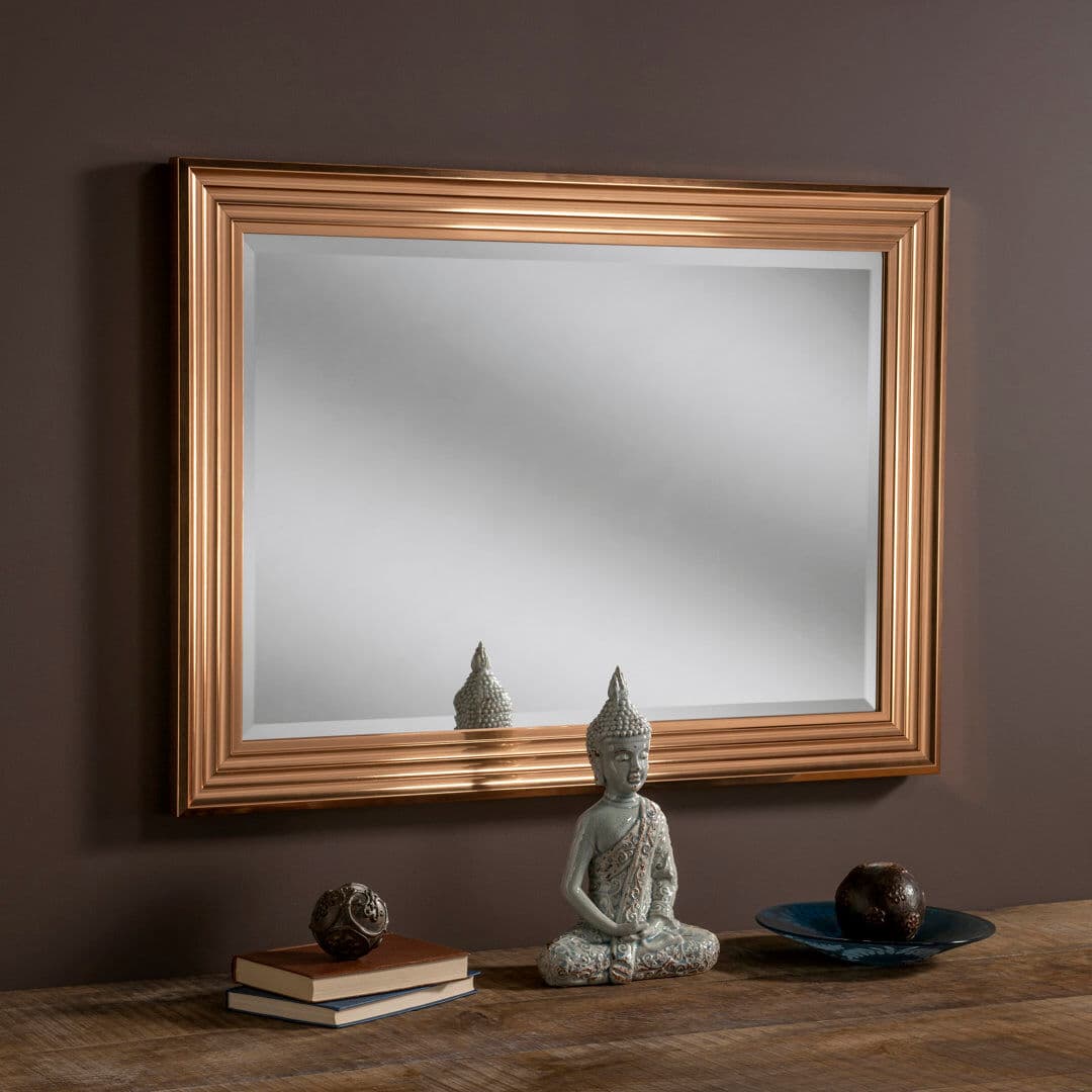 Marlow Home Co. Destinee Copper Rectangle Mirror Copper 129cm H x 45cm W
