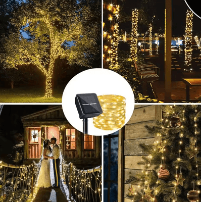 Inspire Curations Outdoor Solar Fairy String Lights With 8 Lighting Modes warm 1pc 22m 200led