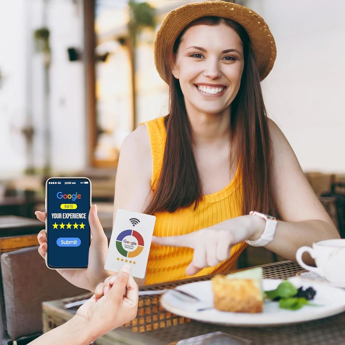 NONE 10Pc Reusable Review Tap Card Google Reviews Tap NFC Card Front Back AB Side Review Us on Google Saves Time User-Friendly