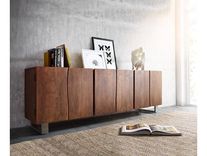 Dressoir Live-Edge 220 cm acacia bruin massief 6 deuren