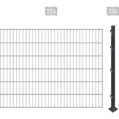 Einstabmattenzaun ARVOTEC "ESSENTIAL 120 zum Einbetonieren", grau (anthrazit), H:120cm, Kunststoff, Stahl, Zaunelemente, Zaunhöhe 120 cm, Zaunlänge 2 - 60 m