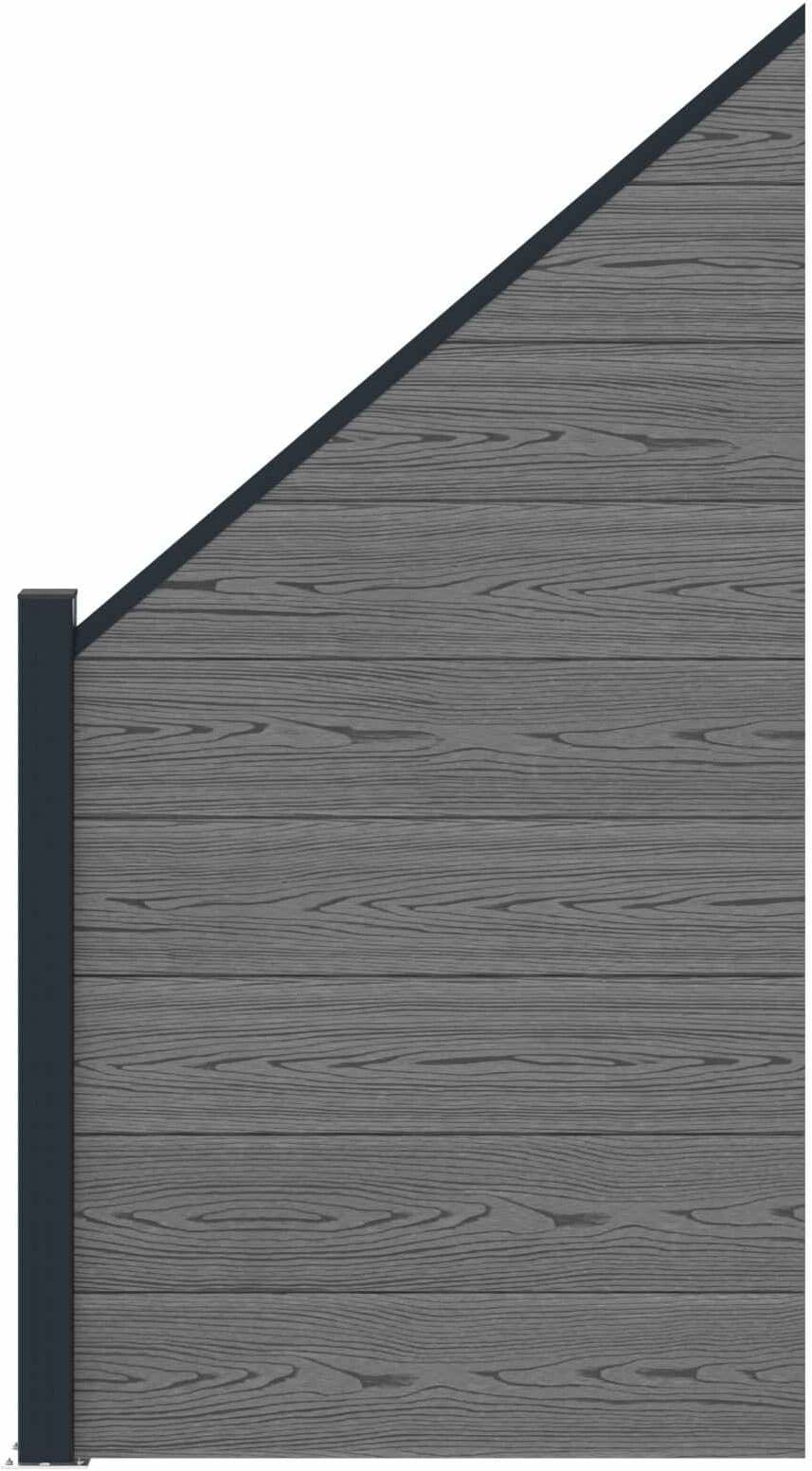 vidaXL Ensemble de Clôture 95 x 180 cm WPC et Aluminium Gris