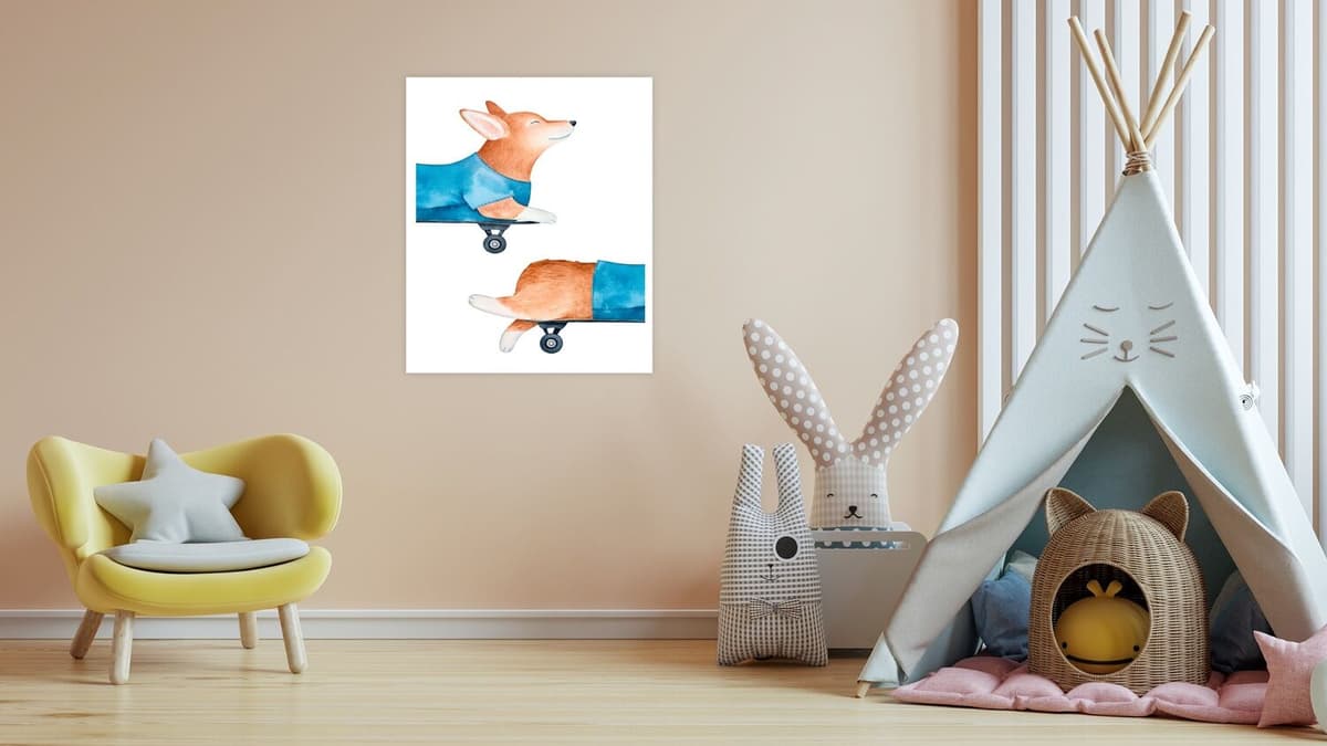 Bild mit Rahmen LÜTTENHÜTT "oder Poster, Hund auf Skateboard", bunt (farbe bild(er): bunt), B:50cm H:70cm T:0,2cm, Papier, Bilder, Bild mit Rahmen, HD Premium Druck farbe bild(er): bunt B/H/T: 50cm x 70cm x 0,2cm, Fantasy Hundebilder Tiere Hochformat, 1 S