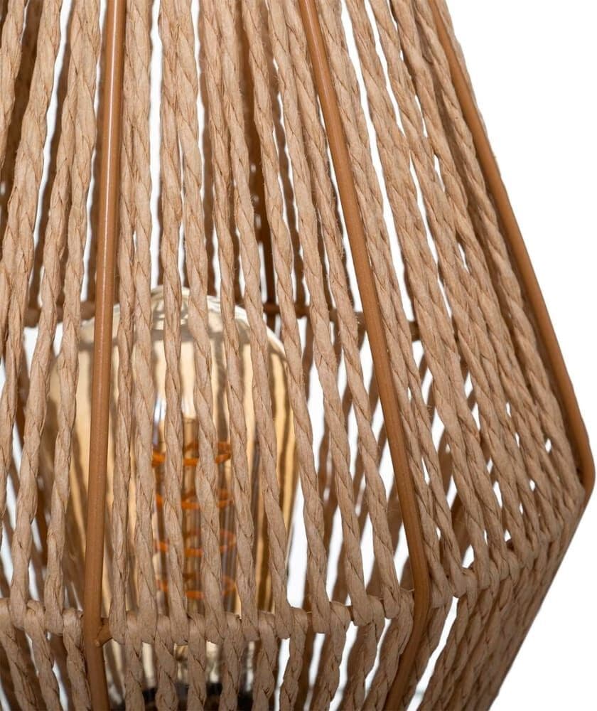 WellHome Lámpara de pie de hierro y mdf marrón ø30 cm