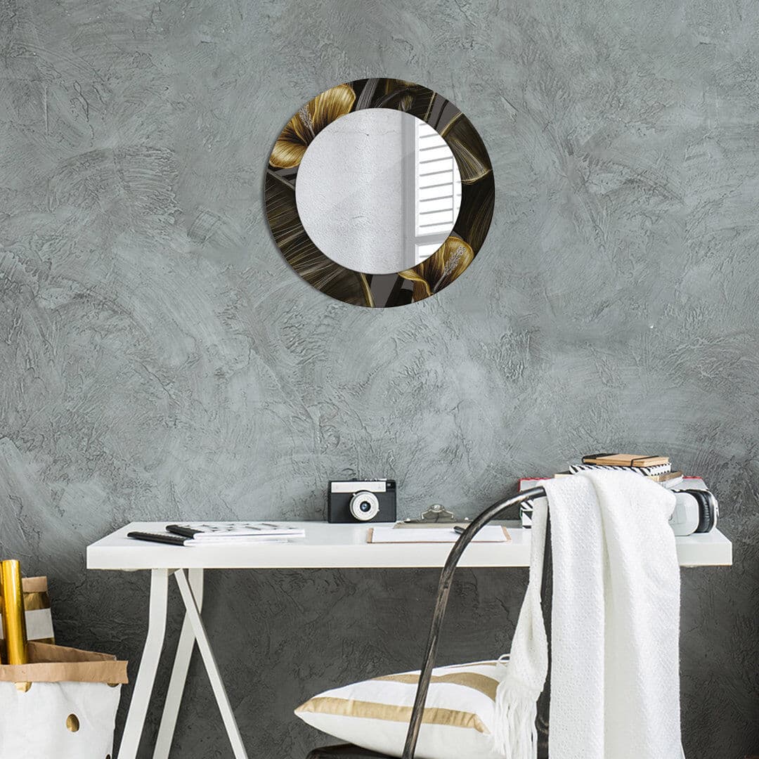 East Urban Home Huldar Glass Flat Mirror Brown Natural Plait 50cm H x 50cm W