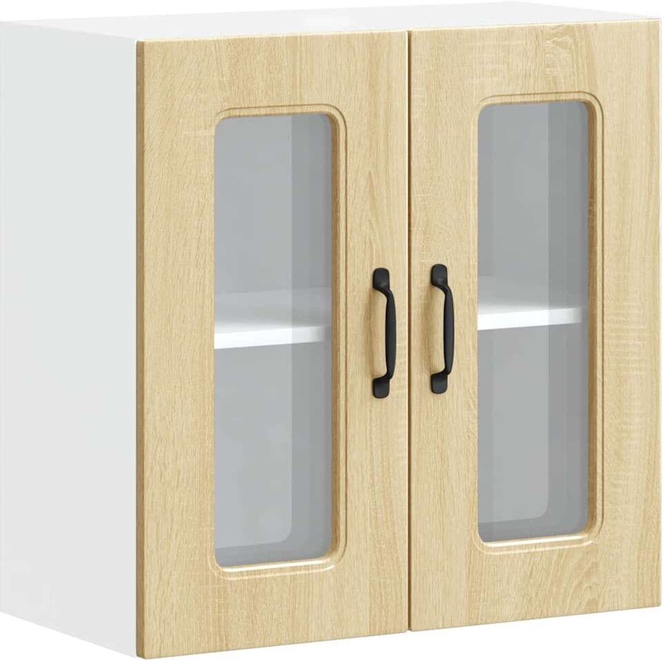 vidaXL Armoire murale de cuisine avec porte vitrée "Kalmar" en bois d'ingénierie chêne Sonoma