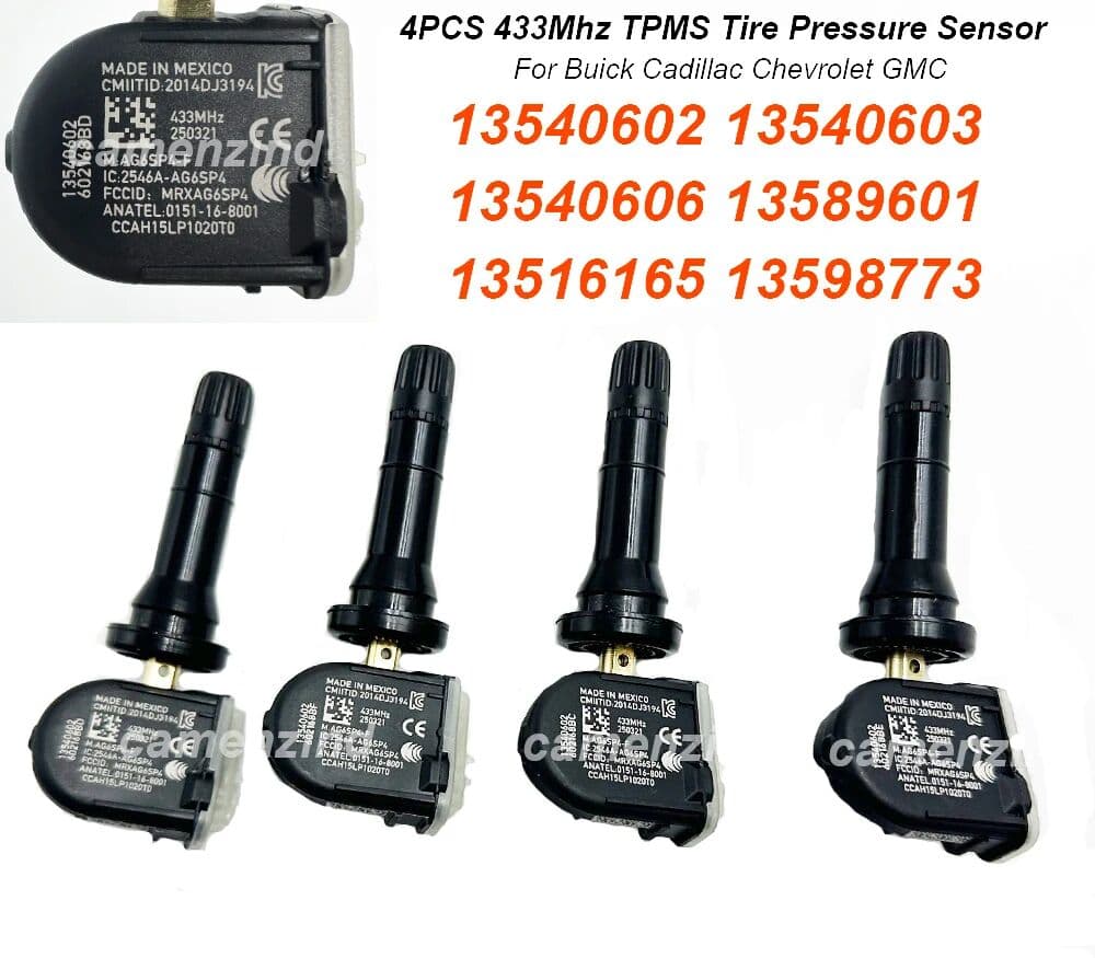 NONE 4PCS 433Mhz TPMS Tire Pressure Sensor 13540602 13540603 13540606 13589601 13516165 13598773 For Chevrolet Camaro Cruze Express