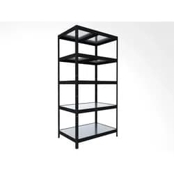 Metallregal Biedrax 50 x 75 x 240 cm, Schwarz, 5 Stahlböden verzinkt, Fachlast 150 kg pro Fachboden