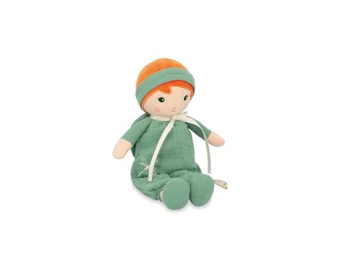 KALOO - Tendresse - Mijn eerste stoffen pop Olivia - 25 cm grote pop - mousseline overall - mooie geschenkdoos - personaliseerbaar lint - vanaf de geboorte, K200010