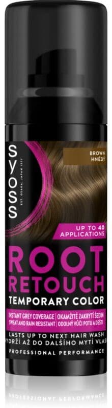 Syoss Root Retoucher βαφή για τη ρίζα με χρώμα σε σπρέι απόχρωση Brown 120 ml